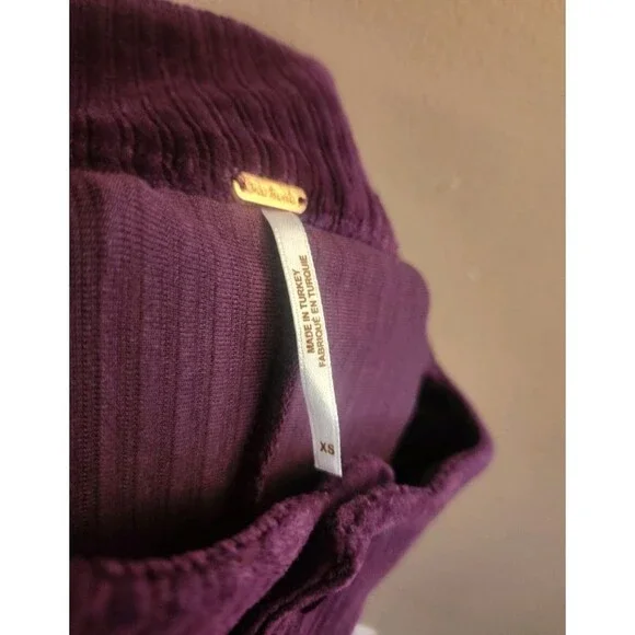 Free People Roxy Ribbed Midi Pencil Skirt Zip Front Purple Plum So Soft Size XS - Picture 5 of 6